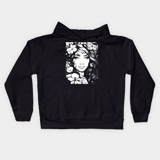 beautiful woman Kids Hoodie by lkn